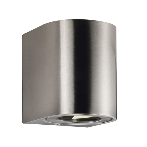 Canto 2 Up and Down Outdoor Garden Pillar Wall Light Stainless Steel 2x6W LED 3000K Warm White