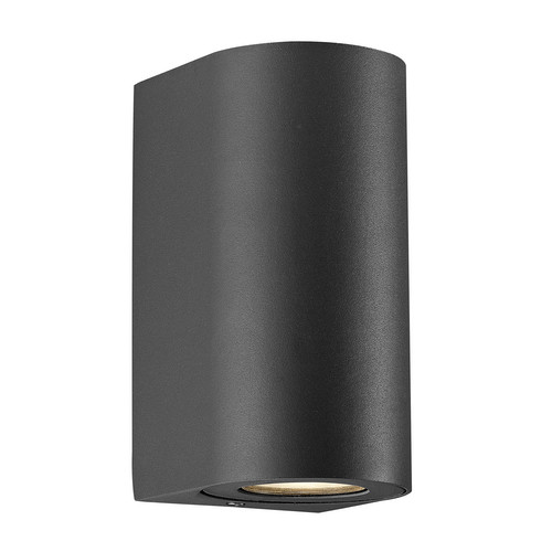 Canto 2 Maxi Seaside Up and Down GU10 Outdoor Garden Pillar Wall Light Black 2x28W
