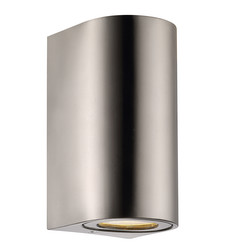 Canto 2 Maxi Up and Down GU10 Outdoor Garden Pillar Wall Light Stainless Steel 2x28W