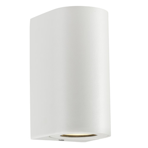 Canto 2 Maxi Up and Down GU10 Outdoor Garden Pillar Wall Light White 2x28W