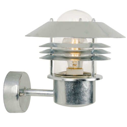 Vejers Up Outdoor Garden Lantern Wall Light 60W Galvanized