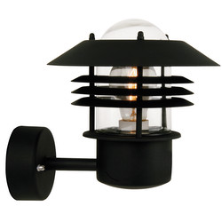 Vejers Up Outdoor Garden Lantern Wall Light 60W Black