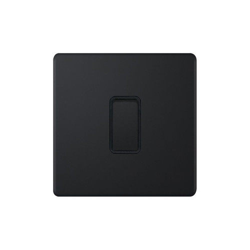Rocker Switch Screwless 1 gang 10 amp 2 way Matt Black