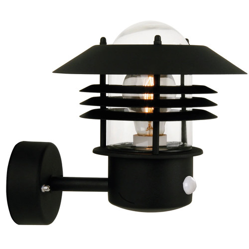 Vejers Up Sensor Outdoor Garden Lantern Wall Light 60W Black