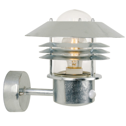 Vejers Up Sensor Outdoor Garden Lantern Wall Light 60W Galvanized