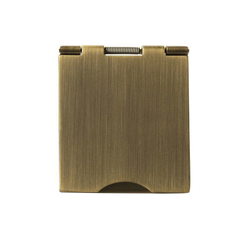 Horizon Square Floor Socket 1 gang 5 amp unswitched Antique Brass