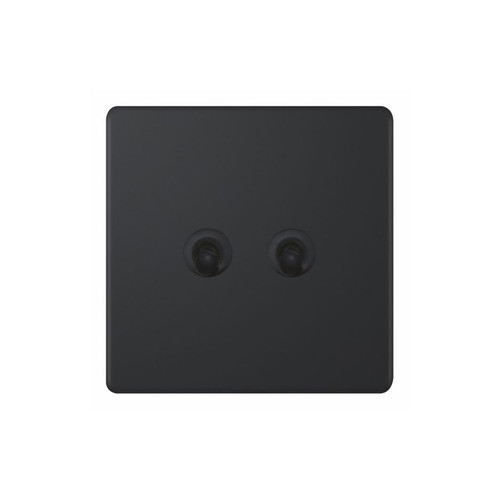 Dolly Switch Screwless 2 gang 2 way Matt Black