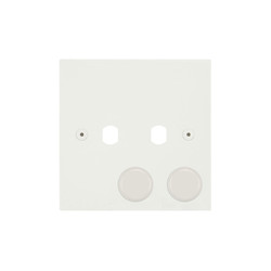 Horizon Square Dimmer Plate and Caps Paintable 2 gang Primed White
