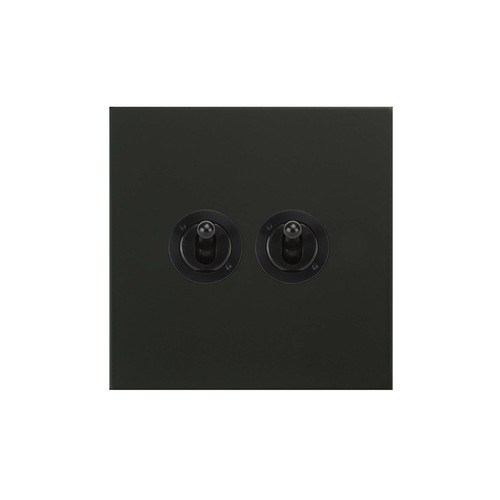 Horizon Square Dolly Switch 2 gang 20 amp 2 way Matt Black