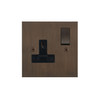 Horizon Square Switched Socket Outlet 1 gang 13 amp Chocolate Bronze