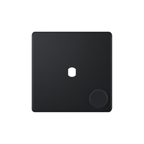 Dimmer Plate Screwless With Knobs 1 gang single Matt Black