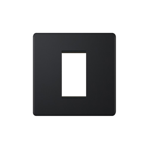 Euro Plate Screwless 1 Gang Euro Plate Matt Black