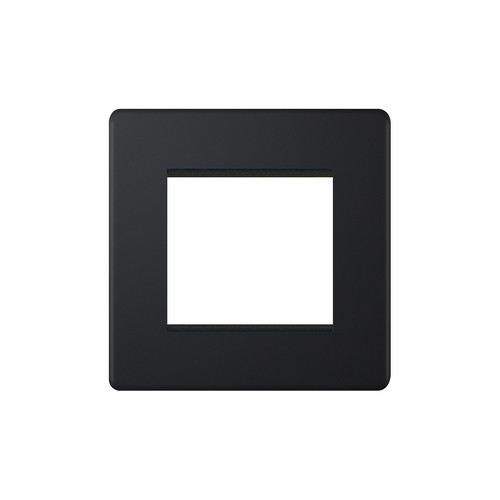 Euro Plate Screwless 2 Gang Euro Plate Matt Black