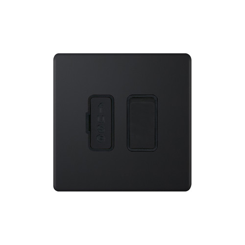 Fuse Spur Screwless 1 gang 13 amp switch fuse spur Matt Black