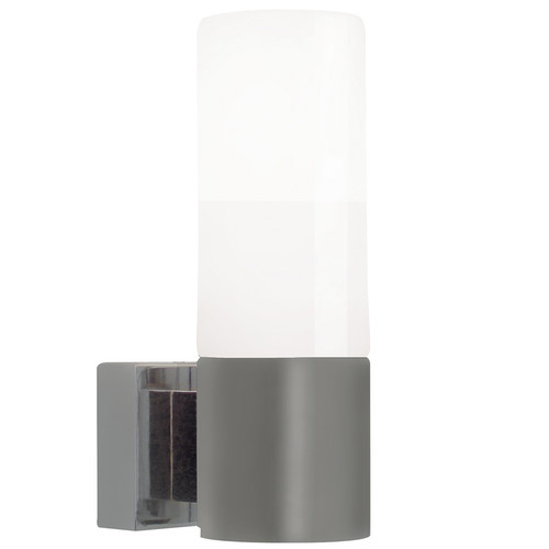 Tangens Single Bathroom Mirror Light Brushed Steel 40W
