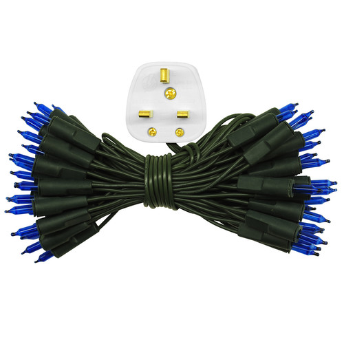 50 Lamp Christmas Lights 3m 240V Indoor Blue Green Cable