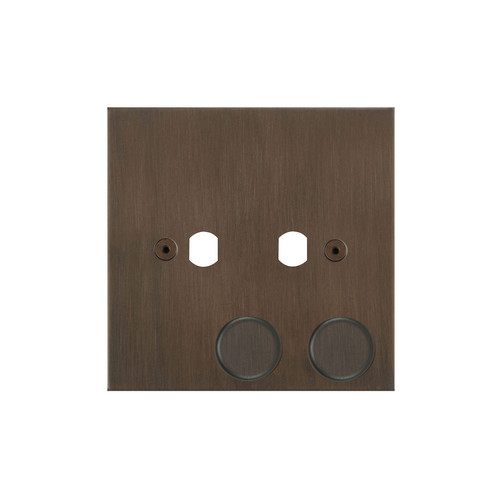 Horizon Square Dimmer Plate and Caps 2 Gang Chocolate Bronze
