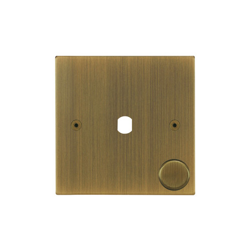 Horizon Square Dimmer Plate and Caps 1 Gang Antique Brass