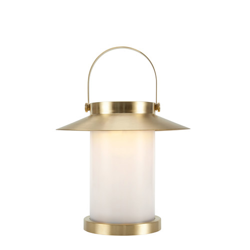 Temple To Go 35 Portable Solar LED Battery Outdoor Garden Table Light 3W 3000K Warm White Brass