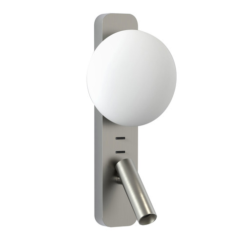 Zeppo Reader Wall Light 240V Matt Nickel 3.5W + 4.1W