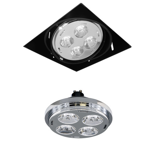 Grid Trimless Single Optic LED 15W Dimmable Warm White (2700K) Downlight 4° Black