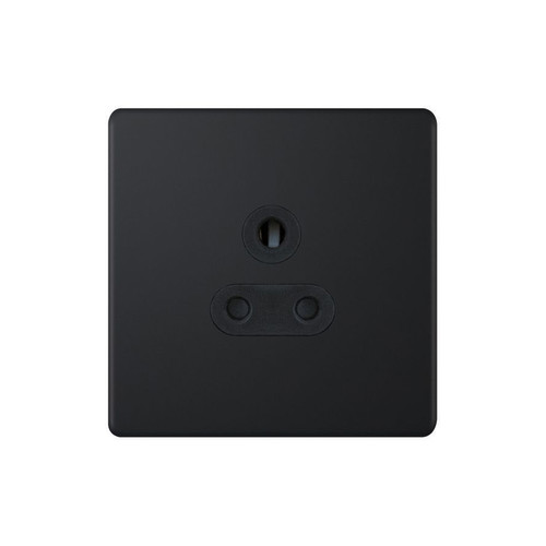 Wall Socket Screwless 1 gang unswitched 5A Matt Black