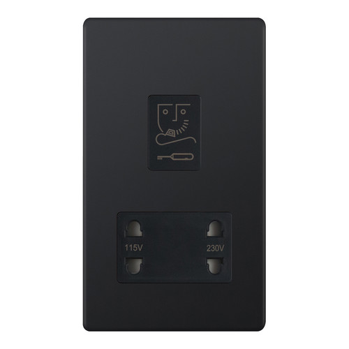 Shaving Socket Screwless 1 gang shaver socket Matt Black