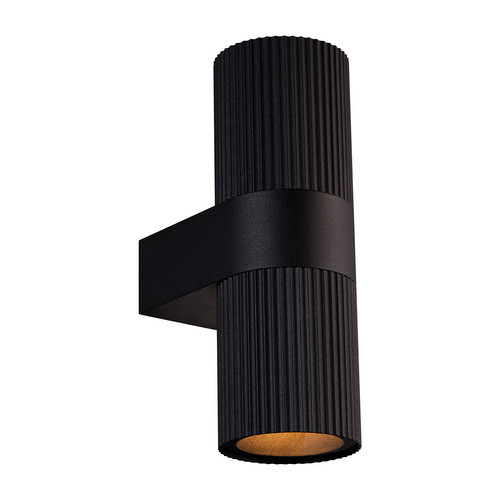 Kyklop Ripple Up and Down Outdoor Garden Wall Light 2x25W Black
