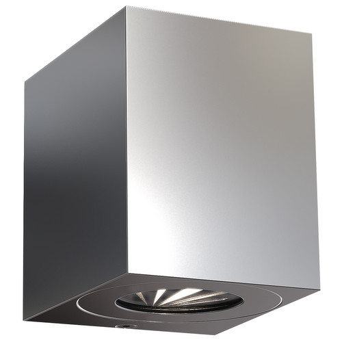 Canto Kubi 2 Up and Down Outdoor Garden Pillar Wall Light Stainless steel 2x6W 3000K Warm White