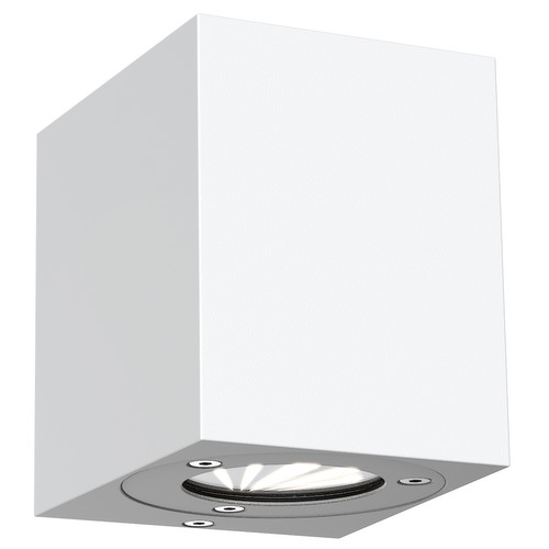 Canto Kubi 2 Up and Down Outdoor Garden Pillar Wall Light White 2x6W 3000K Warm White