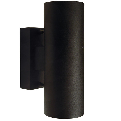 Tin Up & Down Outdoor Garden Pillar Wall Light Black 2x35W