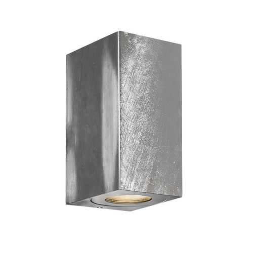Canto Kubi 2 Maxi Up and Down GU10 Outdoor Garden Pillar Wall Light Galvanised 2x28W