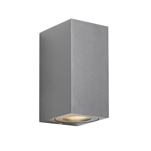 Canto Kubi 2 Maxi Up and Down Outdoor Garden Pillar Wall Light Grey 2x28W