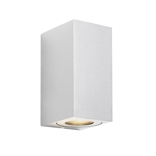 Canto Kubi 2 Maxi Up and Down GU10 Outdoor Garden Pillar Wall Light White 2x28W