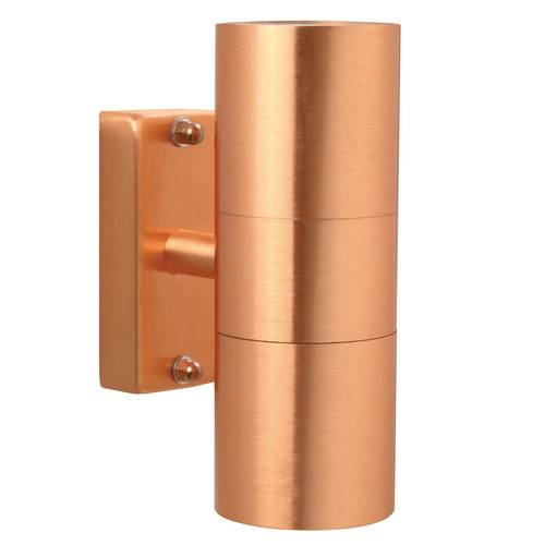 Tin Up & Down Outdoor Garden Pillar Wall Light Copper 2x35W