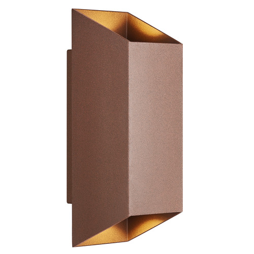 Nico 22 Square Up and Down Outdoor Garden Wall Light Rusty 2x35W