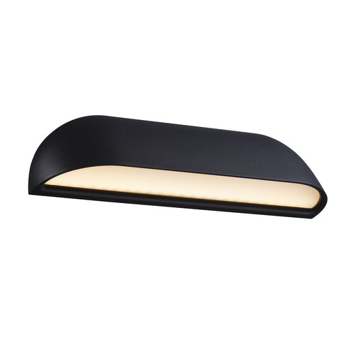 Front 26 Outdoor Garden Wall Light Black 8W LED 3000K Warm White