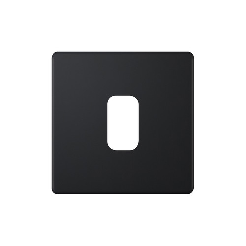Modular Plate Screwless 1 Gang Single Grid Matt Black