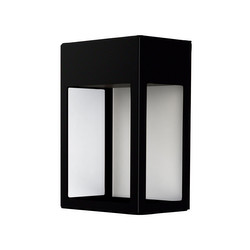 Hogar No3 Outdoor Garden Lantern Wall Light 2x9W Dark Black Aluminium