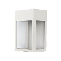 Hogar No3 Outdoor Garden Lantern Wall Light 2x9W Pure White Aluminium