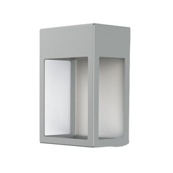 Hogar No3 Outdoor Garden Lantern Wall Light 2x9W Silk Grey Aluminium