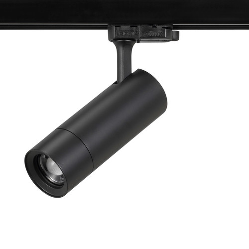 Lenzo S Three Circuit Track Light 930 Zoom Lens 15-50° Built-In Dimmer Black 15W 3000K Warm White