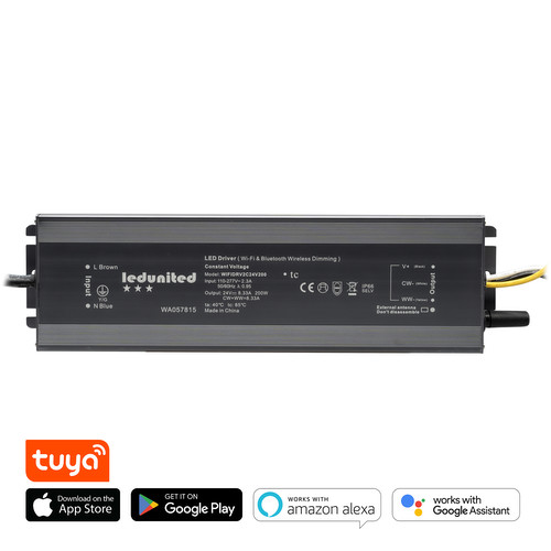 Zonik Smart Drivers Wifi and Bluetooth TUYA App 2 Channel CCT Tunable White 200W 24V (Constant Voltage)