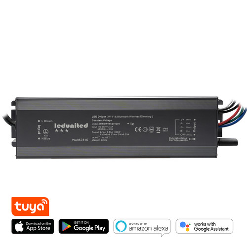 Zonik Smart Drivers Wifi and Bluetooth TUYA App 4 Channel RGBW 200W 24V (Constant Voltage)