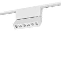 Laser Ultra Slim Magnetic Track LED Focus Dimmable Wall Washer Rotating Arm 48V White 10W 3000K Warm White