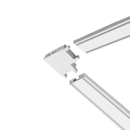 Laser Ultra Slim Magnetic Track 'L' Horizontal Corner Joint 48V White