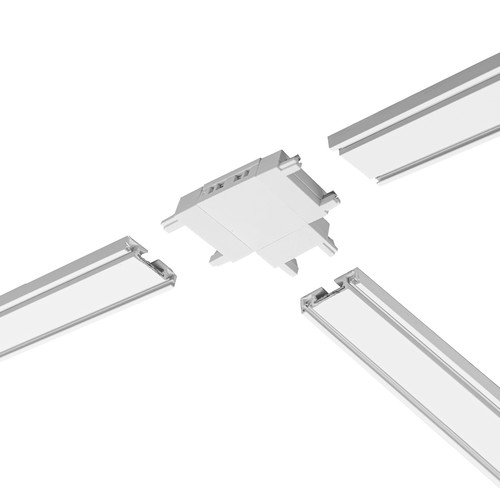 Laser Ultra Slim Magnetic Track 'T' Horizontal Corner Joint 48V White