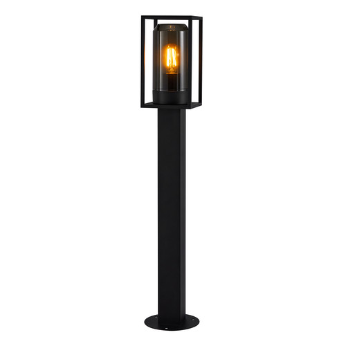 Griffin Outdoor Garden Bollard Light Black Smoked 15W
