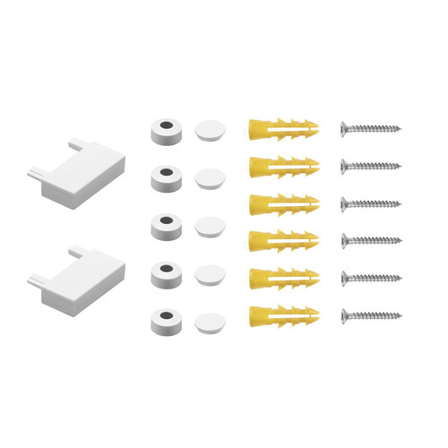 Laser Ultra Slim Magnetic Track End Caps and Screws 1m White