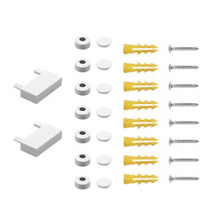 Laser Ultra Slim Magnetic Track End Caps and Screws 2m White